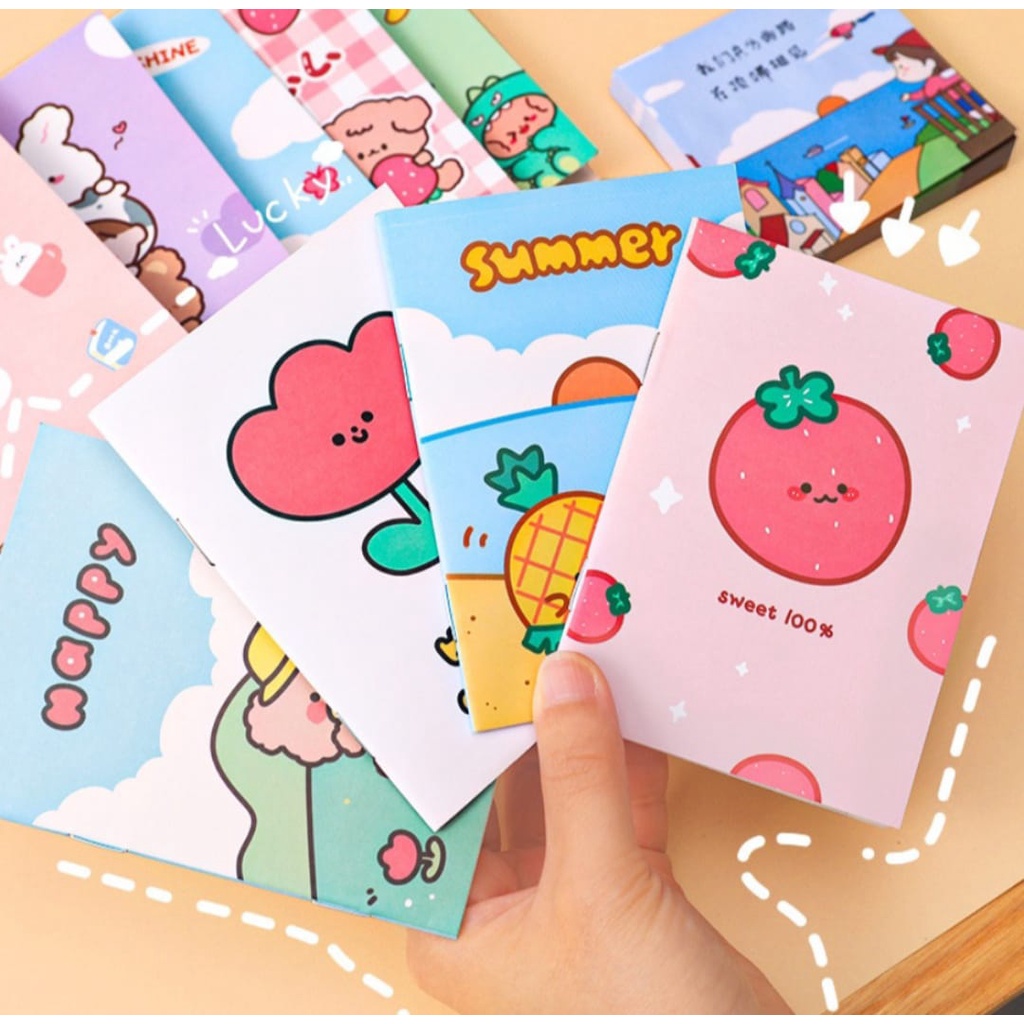 BUKU TULIS MINI MOTIF KARTUN / NOTE BOOK MINI CARTOON RANDOM