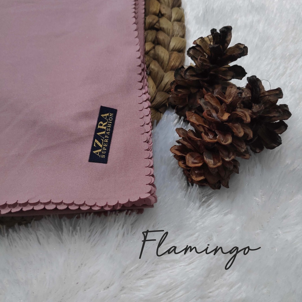 HIJAB AZARA VOAL LASERCUT, VOAL AZARA, JILBAB SEGI EMPAT AZARA VOAL LC, AZARA VOAL JAPAN LC-Flamingo