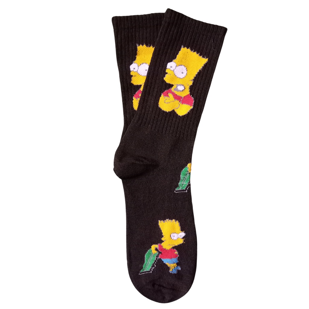 [BIG SALE] Kaos Kaki Motif Skate Oldschool - Mohaki Official-Simpsons Hitam Baru