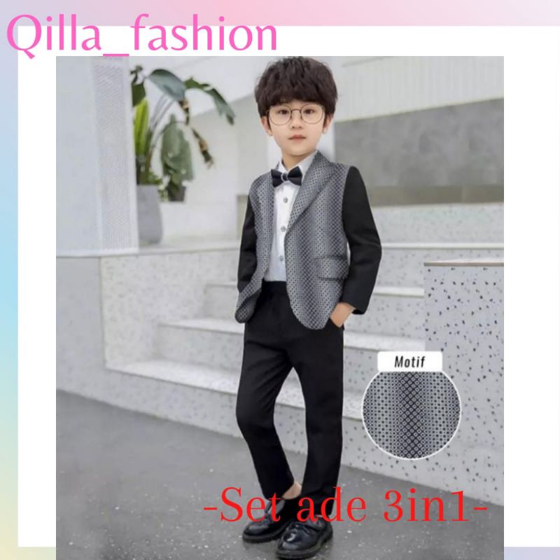 qilla_fashion setelan anak laki laki blezer celana inner /kemeja anak