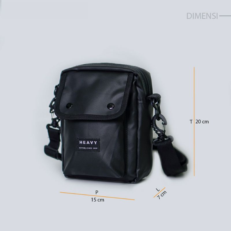 TAS SELEMPANG.SLINGBAG ORIGINAL HEAVY WATERPROFF SLIGER BLACK