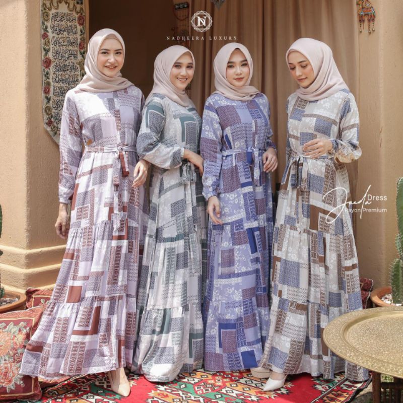 (NADHEERA LUXURY) Jaeda Dress Free Masker Hijab