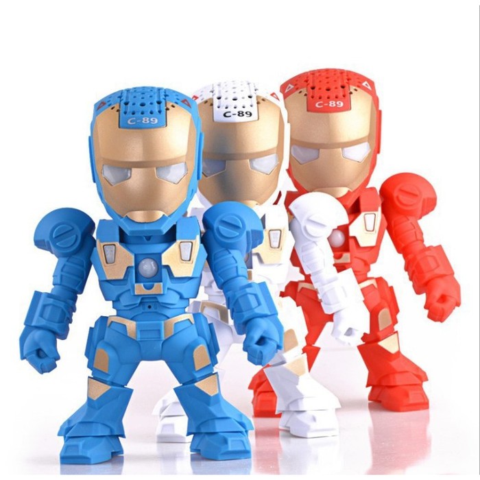 Bluetooth Speaker Portable Iron Man C-89 - HEL028 - Merah
