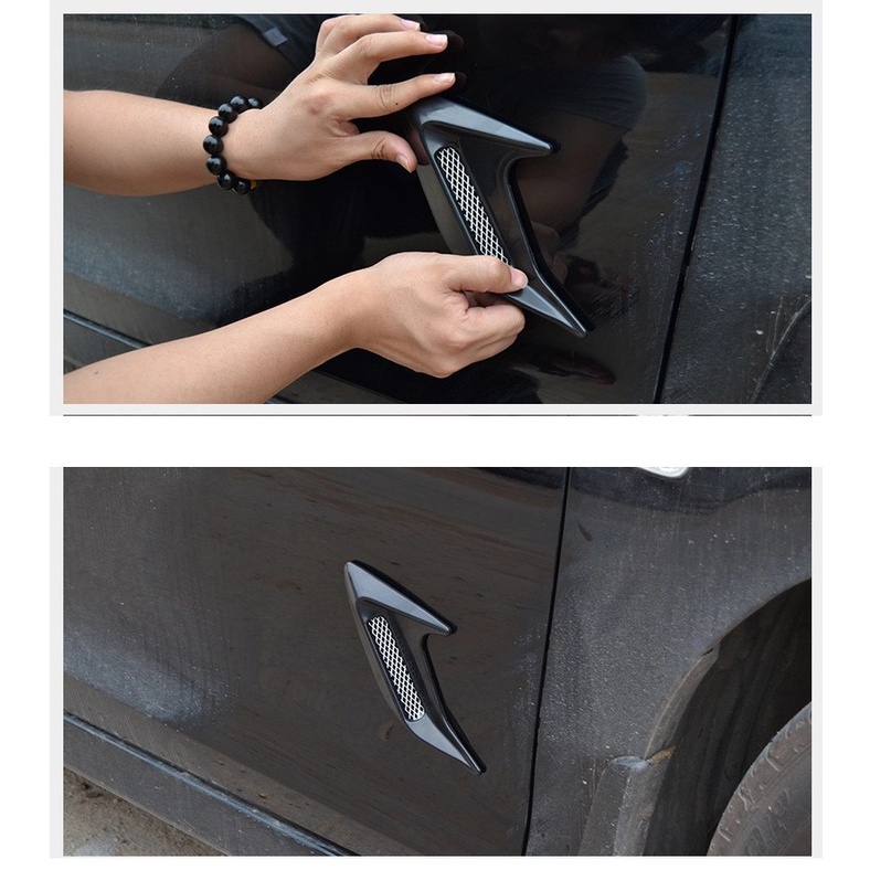 X336 | 2 Pcs Car Air flow Side Fender Decoration Variation Gills Shark Cars Insang Hiu Dekorasi Variasi Mobil Universal