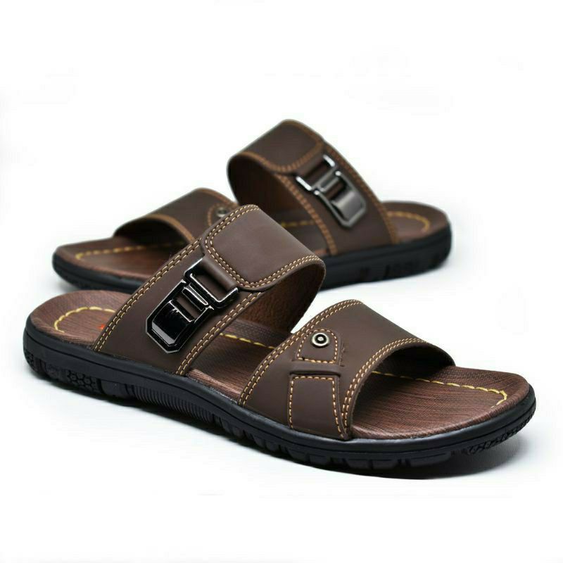 Sandal pria sandal kulit pria terbaru model L-track 06 sandal murah