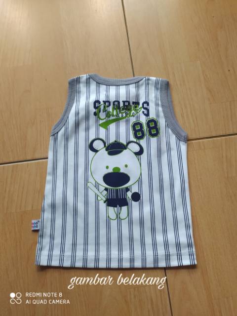 Kaos singlet kutung anak bahan kaos Adem 6 - 12 bulan