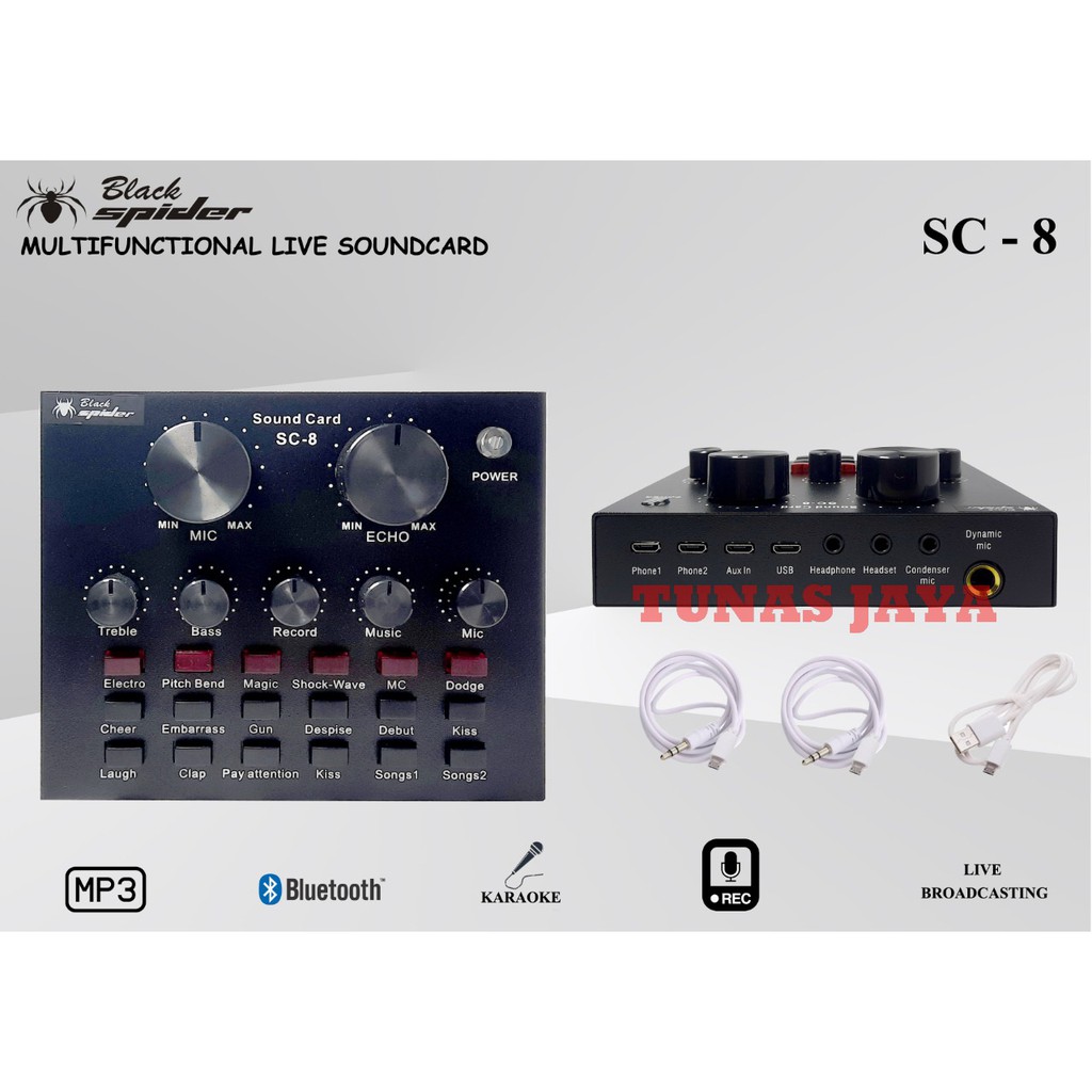 SOUNDCARD BLACK SPIDER SC8 SC 8 ORIGINAL BLACKSPIDER