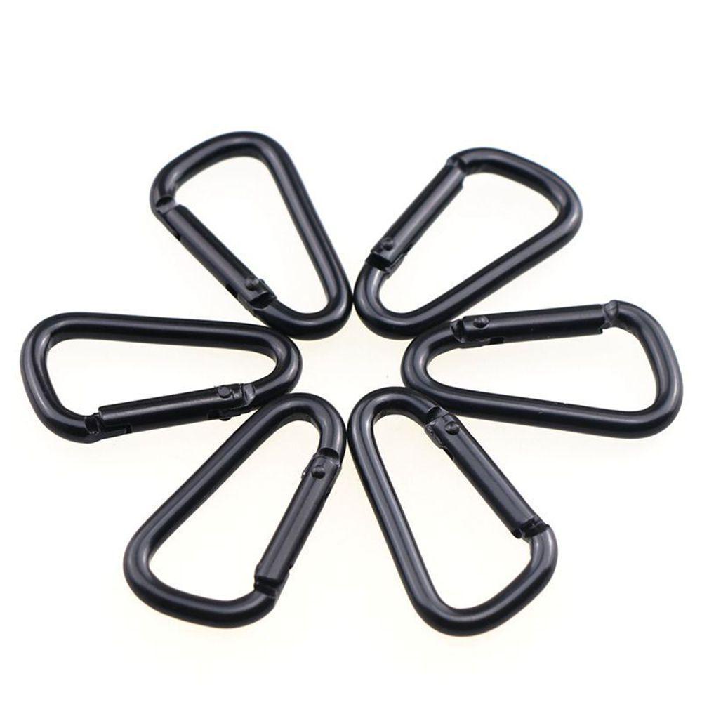 Rebuy Keychain Outdoor 10pcs Ransel Bahan Aluminium Alloy Hitam Berbentuk D Carabiner