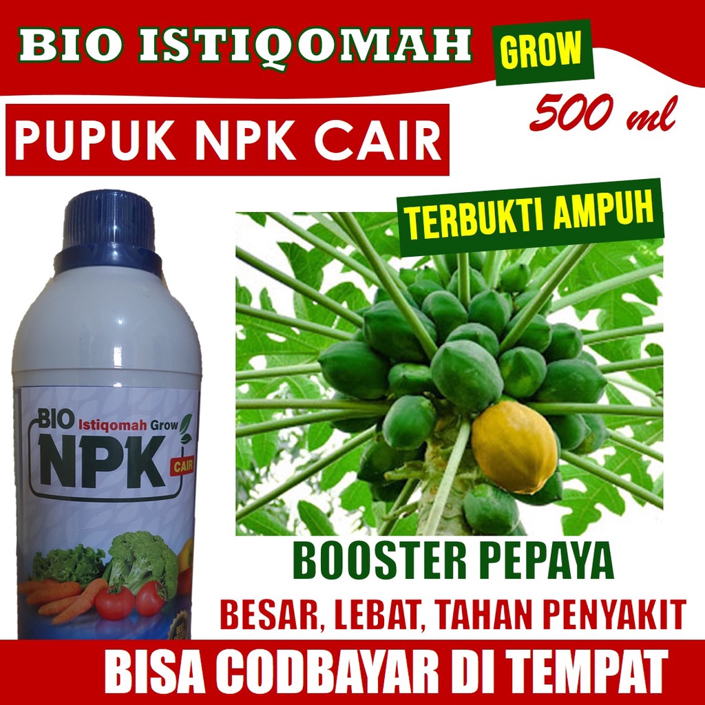 PUPUK BOOSTER PEPAYA CALIFORNIA Terbaik isi 500 ML MATAHARI - Pupuk NPK Cair Pelebat Pepaya Californ