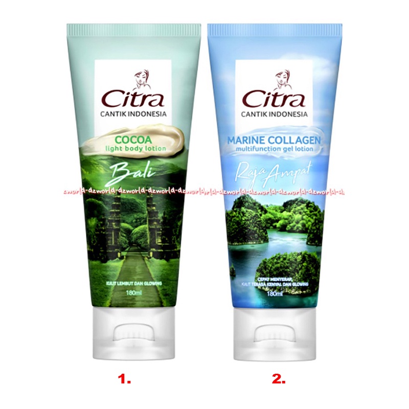 Citra Cocoa Light Body Lotion Bali 180ml Marine Collagen Raja Ampat Untuk Light Gel Body Lotion Krim Untuk Kulit Lembut Glowing Citra Cantik Indonesia