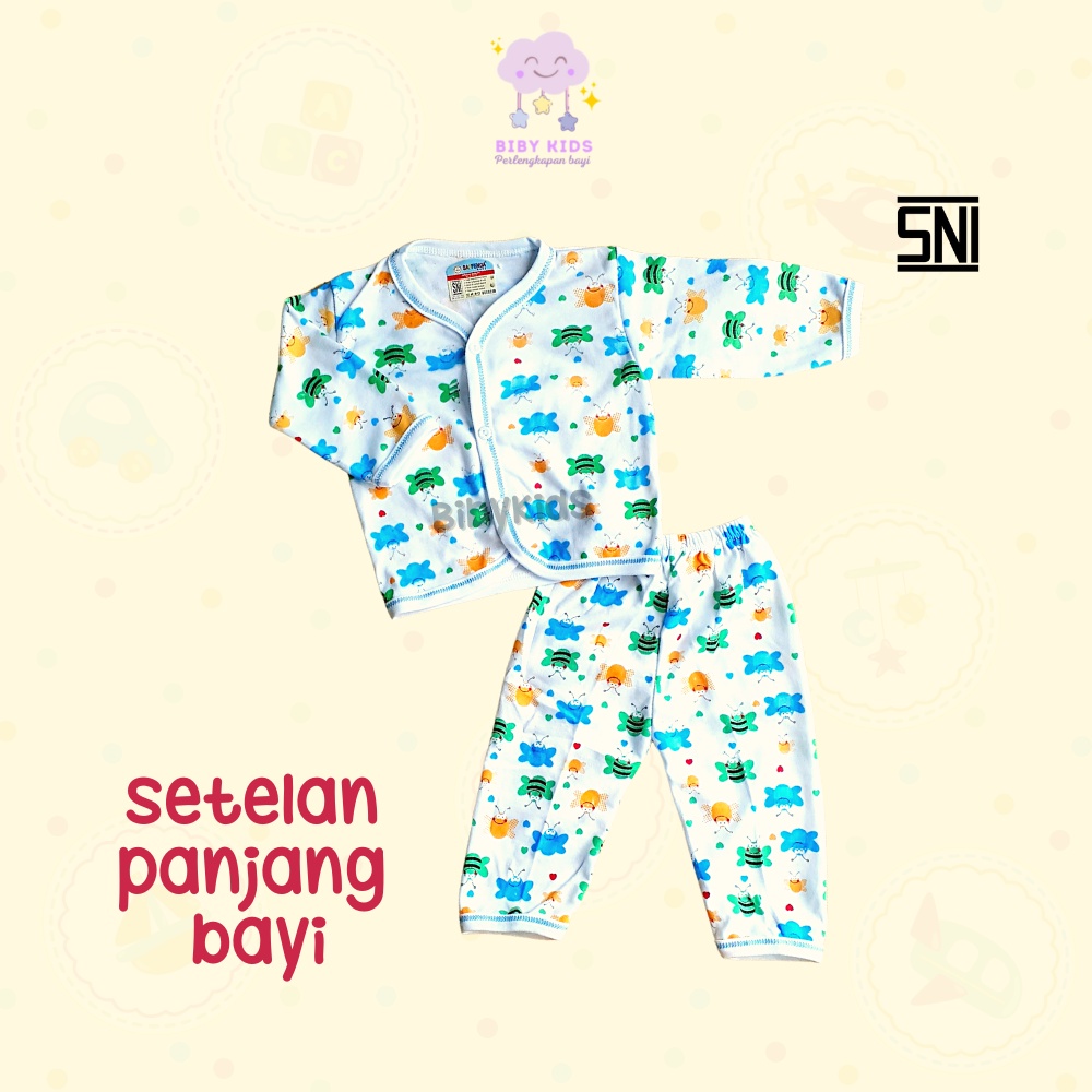 SNI Setelan Panjang Bayi Baru Lahir Baju Stelan Baby Newborn Laki Perempuan Murah Pakaian Lucu