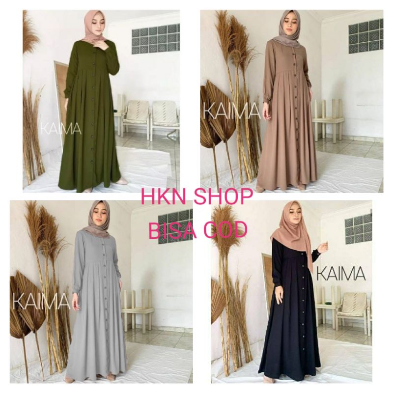 [ BISA COD ] KAIMA RINJANI KANCING REMPEL JUMBO BUSUI FRIENDLY/GAMIS WANITA/PAKAIAN MUSLIM