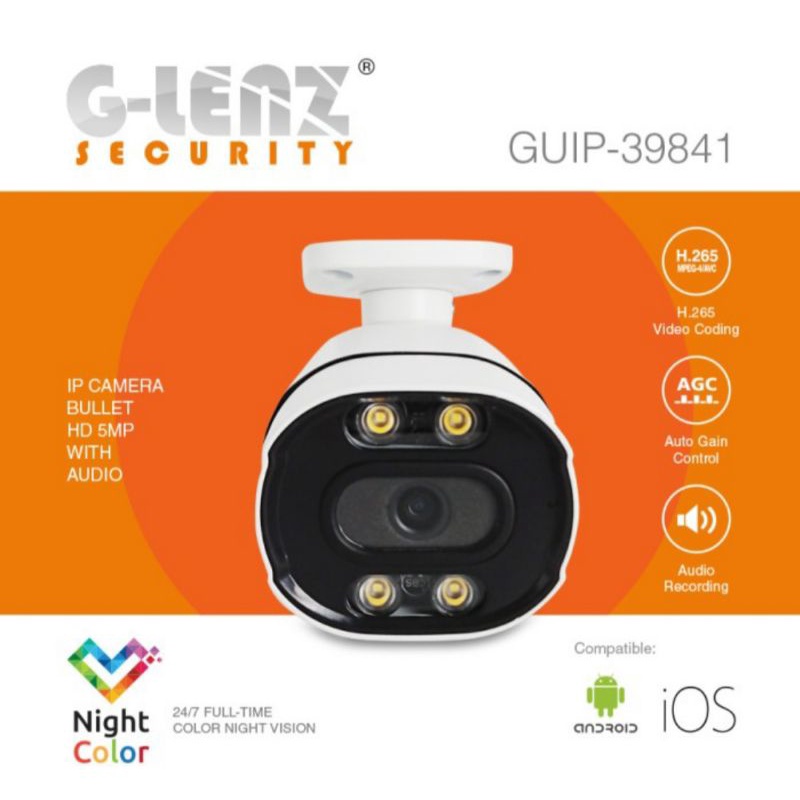 GLENZ CCTV OUTDOOR NIGHT COLOR TECH - CAMERA GUIP 39841IPCAMERA 4MP