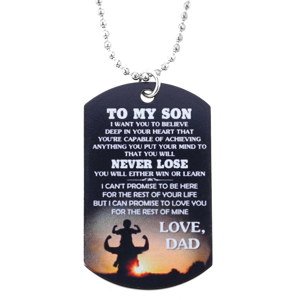 Hu Hu Hu Hu Hu Alat Bantu Pasang Kacamata♡ Kalung Liontin Dog Tag Militer Tulisan To My Son I Love You Untuk Hadiah