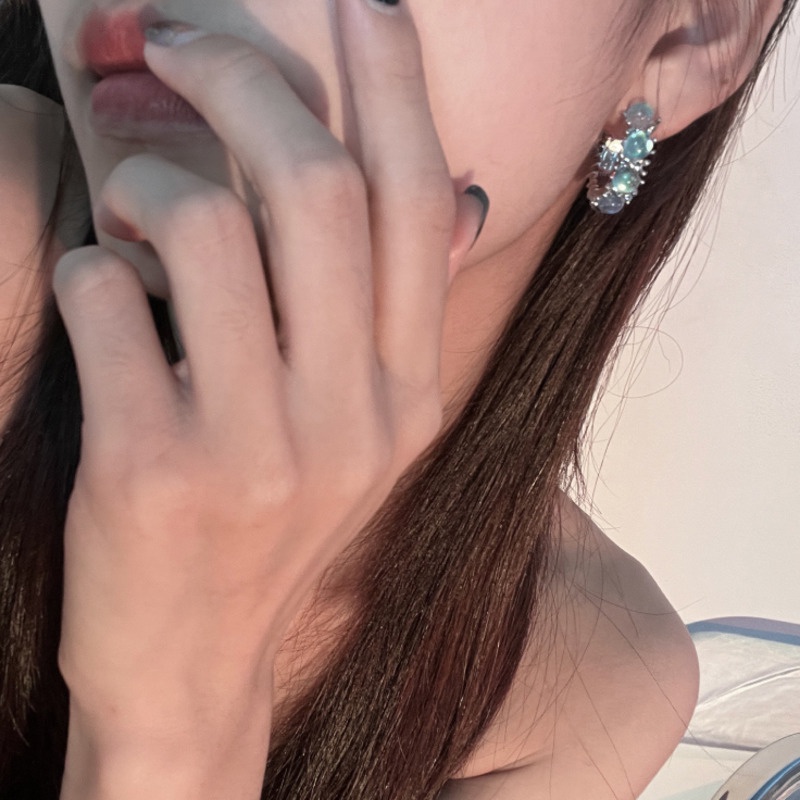 Anting Hoop Bentuk C Gaya Retro Untuk Aksesoris