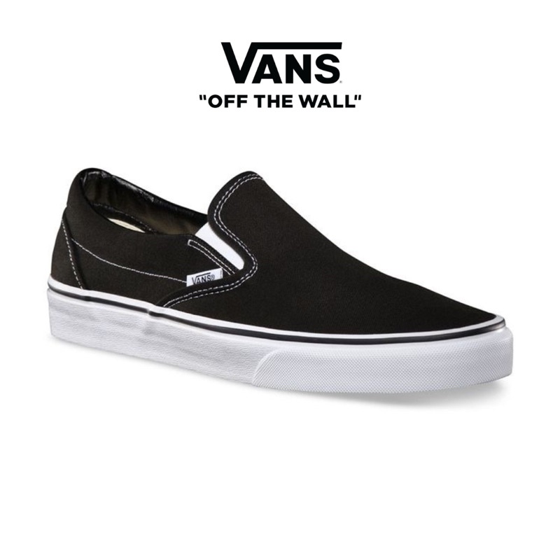 Vans Classic Slip On Black White | Sepatu Vans Original 100%