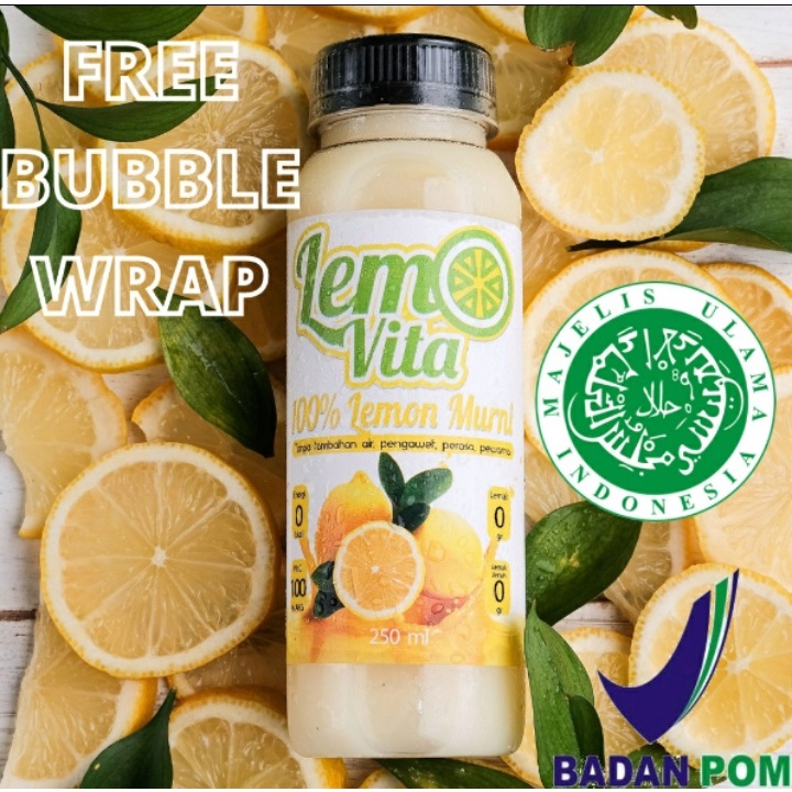 BPOM Fresh Sari Lemon Lemovita Jus Murni 100%  Tanpa Pengawet  250ml