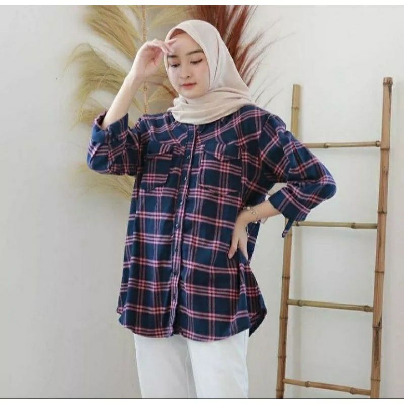 flanel wanita panjang kemeja flannel best seller