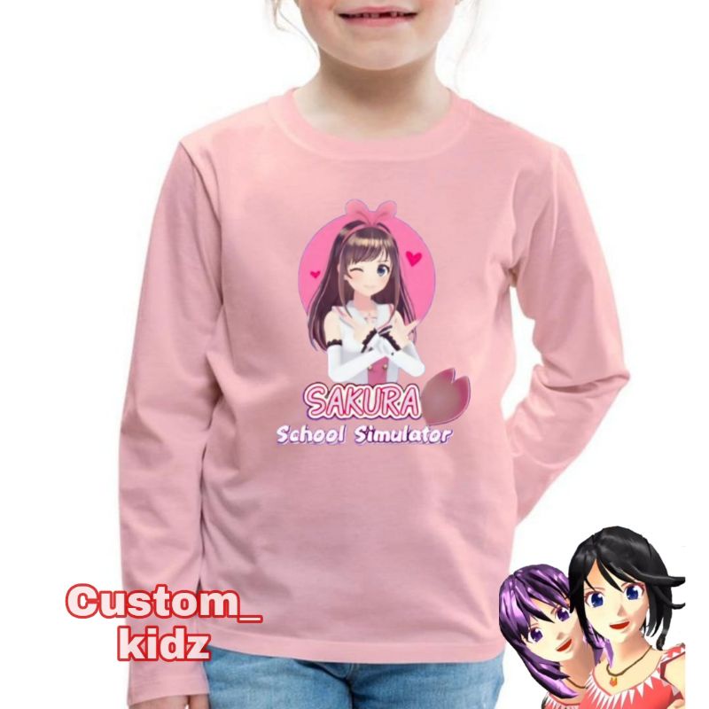 SAKURA SCHOOL SIMULATOR KAOS ANAK PEREMPUAN TANGAN PANJANG