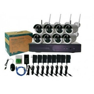 Paket 8ch IP Camera Wirelles 1.3 MP