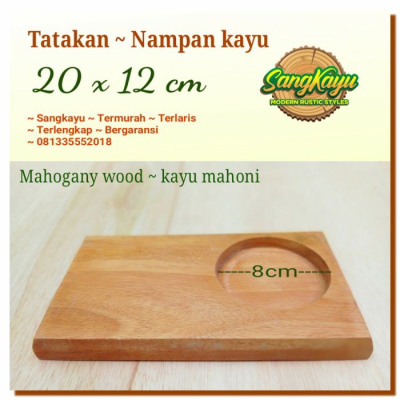 Wooden Tray ~ Coaster 20x12cm tatakan nampan kayu wooden serving tray