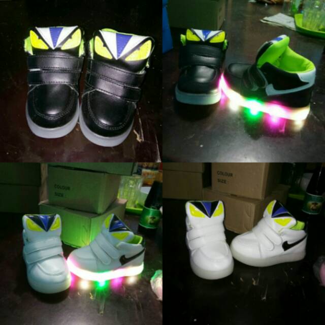Sepatu fendi monster led anak murah