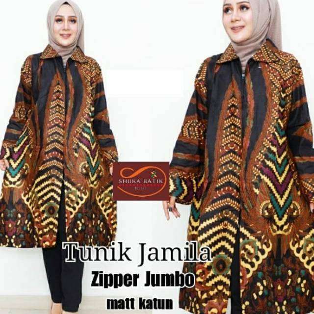 TUNIK  JAMILA  ZIPPER  JUMBO