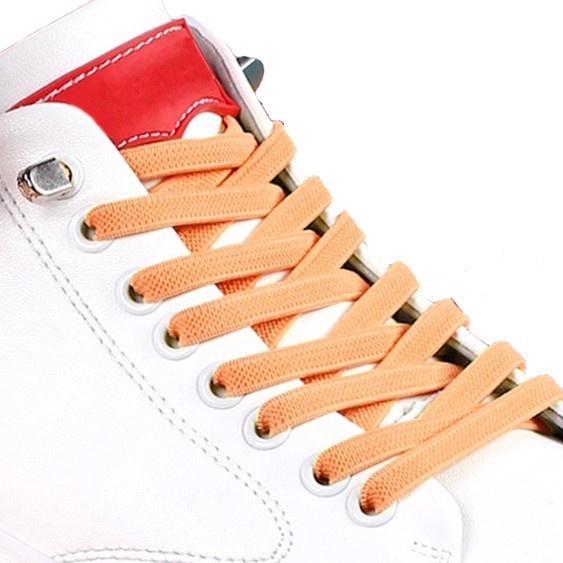 MR Shoelaces EF19 Elastic Light Orange (Jingga Muda) Tali Sepatu Flat Elastis 100cm 120cm 150cm