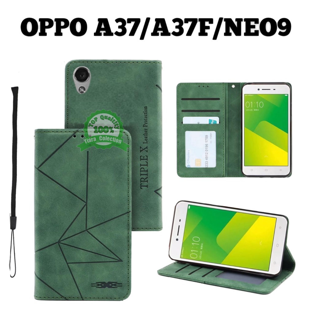 CASE HP OPPO A37 A37F NEO 9 LEATHER FLIP MAGNET SARUNG BUKU HP BUKA TUTUP