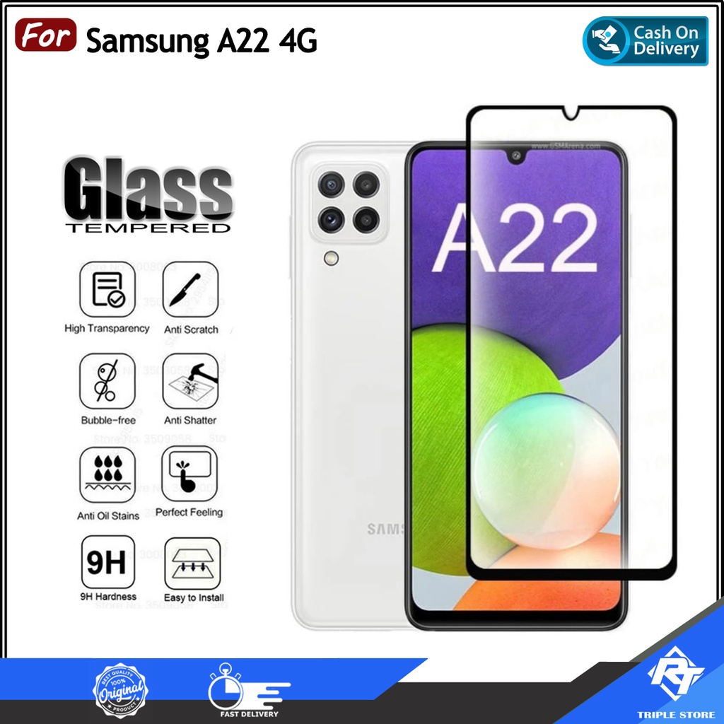 Tempered Glass Full Screen Samsung A22 4G Samsung A22 5G Samsung M22 4G