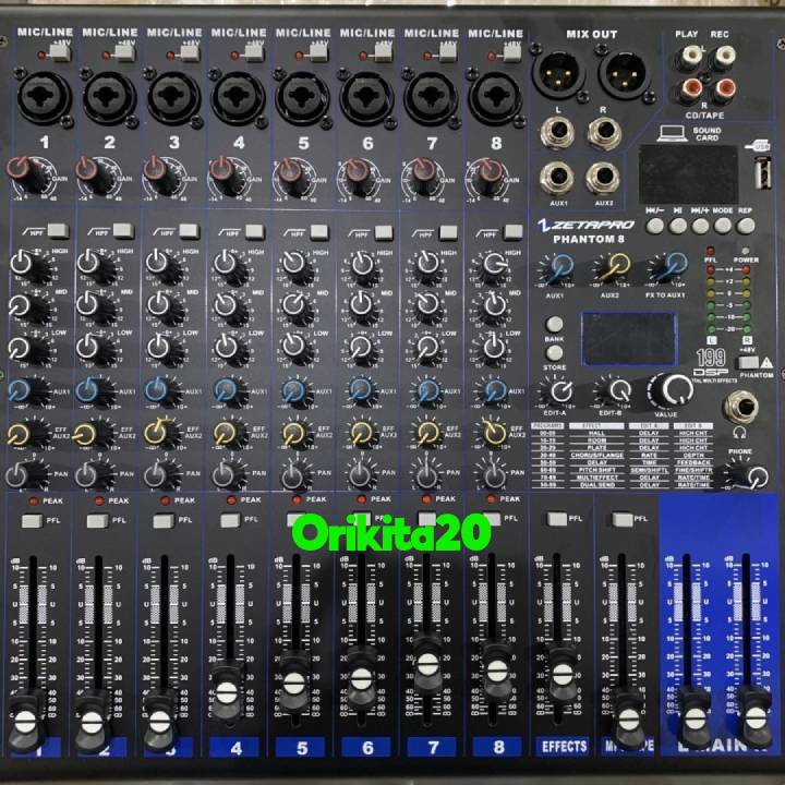Mixer Audio Zetapro Phantom 8 Phantom-8 8Channel USB Original