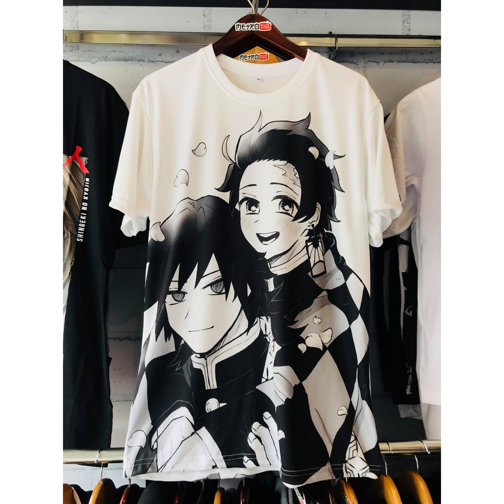 Kaos Tanjiro X Giyuu Black White Dryfit