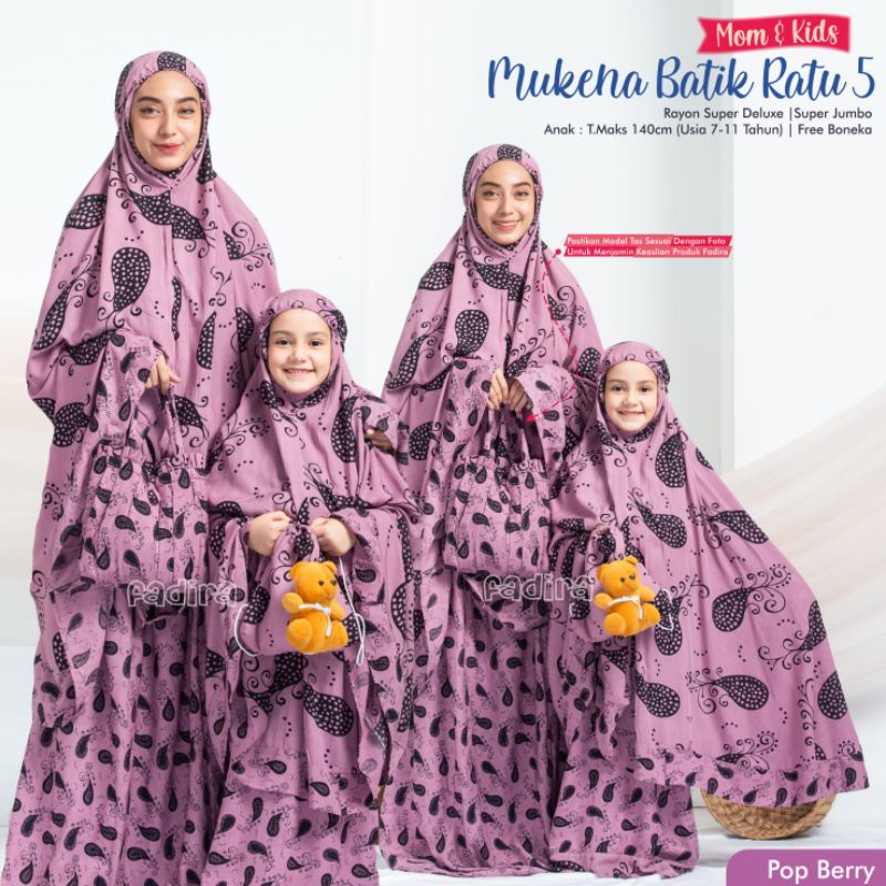 Mukena Couple Ibu dan Anak Hamidah Couple Bahan Katun Rayon Premium Ori Nia Rumaisha
