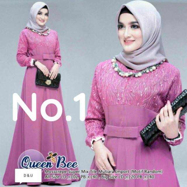 GAMIS QUENBY moscrepe mix brokat tille terlaris termurah