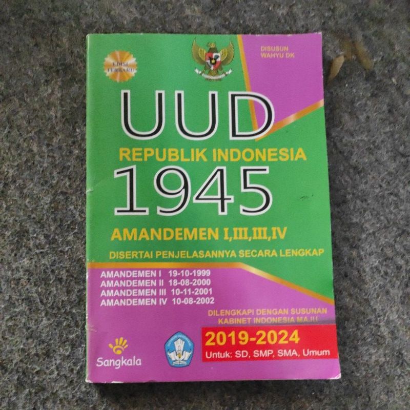 Uud undang undang dasar 1945 republik indonesia amandemen 1 2 3 4