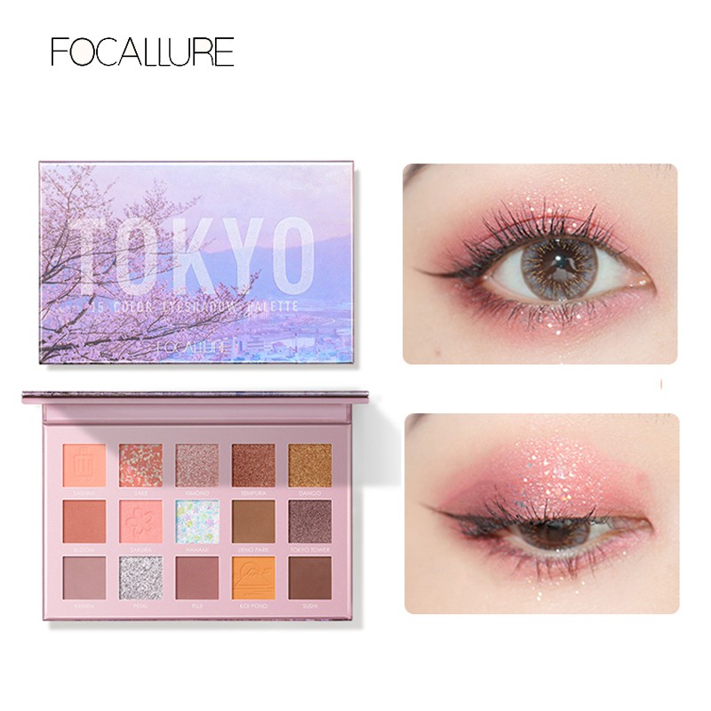 FOCALLURE TOKYO Glitter Palet Eyeshadow Silky Pigment Makeup