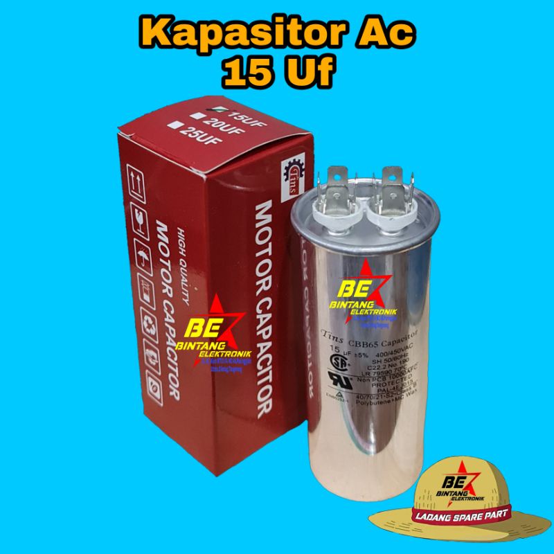 [COD] TINS KAPASITOR AC 15 UF CAPASITOR SINGLE AC 15UF CAPASITOR 15 MICRO 15 MIKRO Tins