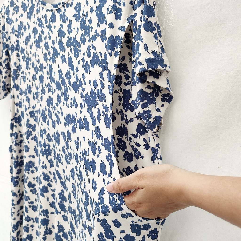 LAURA Baju Busui Bukaan Samping Kanan Kiri Murah | Dress Menyusui Kaos-6