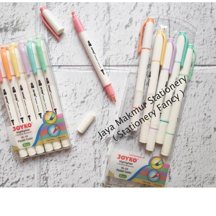 

Miliki Highlighter Joyko Dual Tip HL-54 6 warna ,.