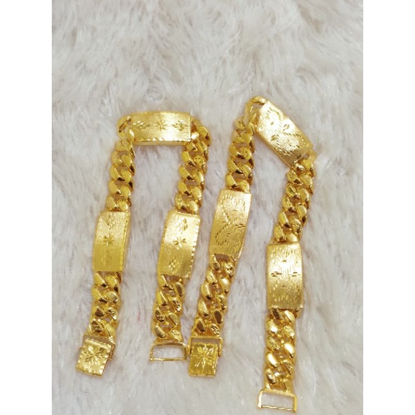 GELANG RANTE SISIK NAGA PERAK 925 LAPIS EMAS 24K MODEL PLAT UKIR MIRIP EMAS ASLI