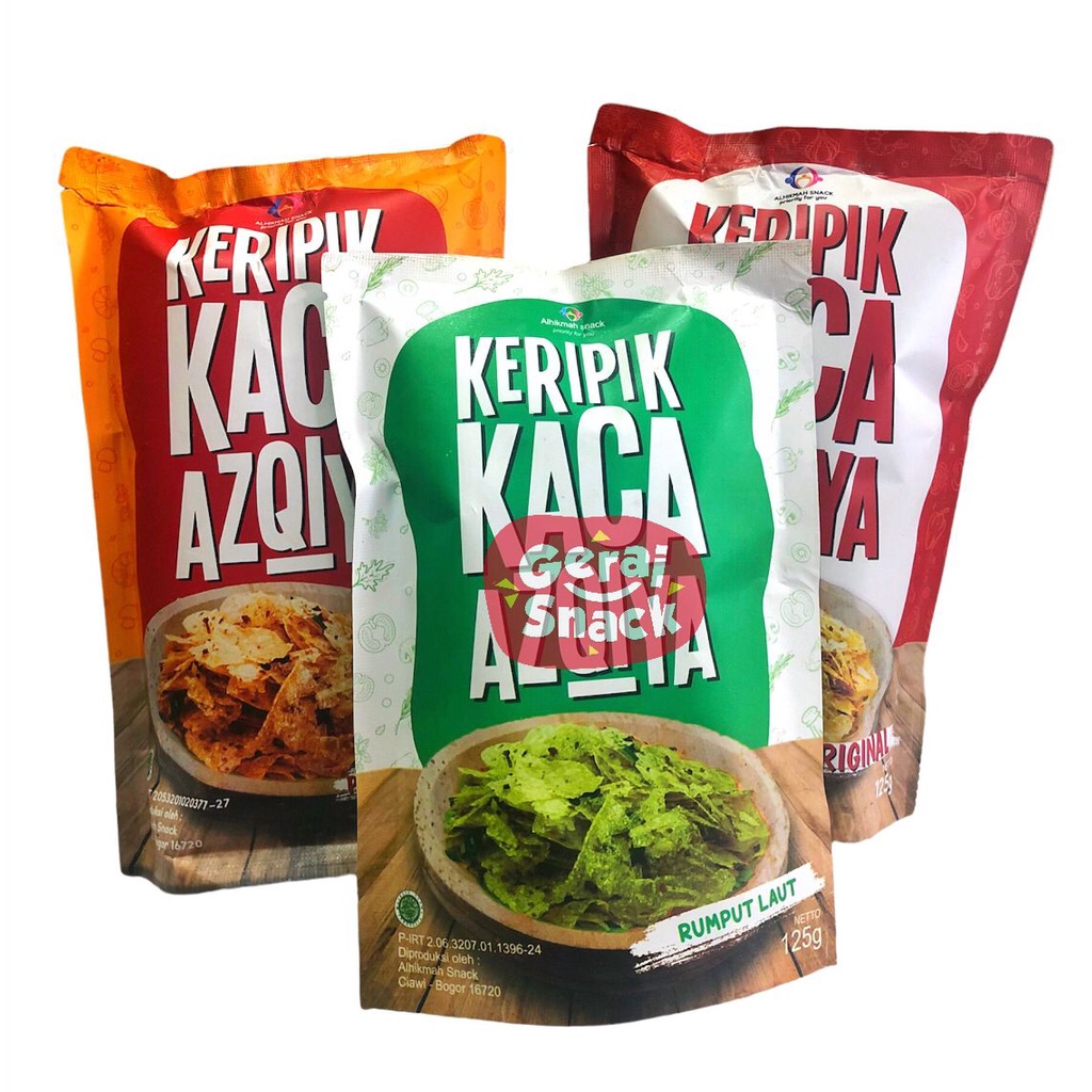 Keripik Kaca Azqiya Pedas Daun Jeruk Renyah &amp; Bumbu Tebal 125g