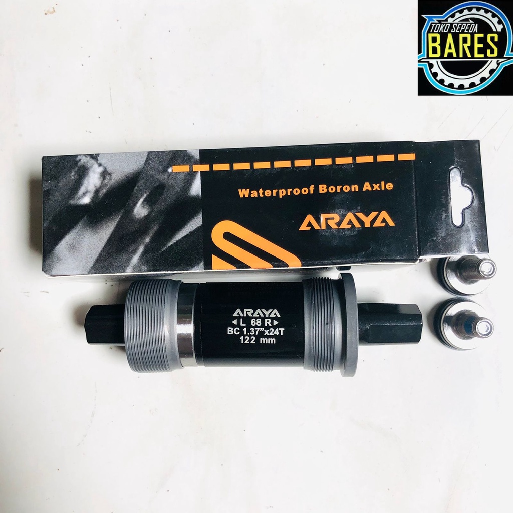 BB Cartridge Set Sepeda Araya AR-B011 110.5 mm - 122 mm - 127 mm / Bottom Bracket Kotak Bearing Gir / As Tengah Laker Jepang