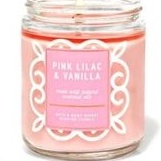 CANDLE 1 WICK Pink Lilac & Vanilla BATH AND BODY WORKS