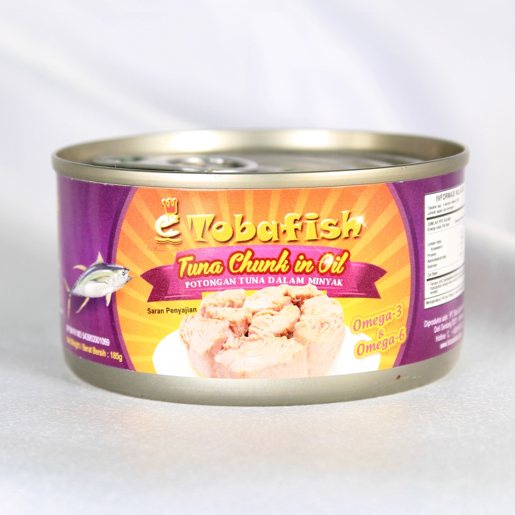 Tuna Kaleng / Canned Tuna Chunk in Oil / dalam Larutan Minyak - 185 gram Tobafish - 6 Kaleng