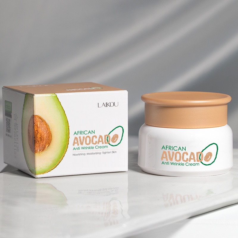 LAIKOU Avocado Cream Memudarkan Kerutan Krim Wajah Pelembab Anti Penuaan Melembutkan Kulit 35g