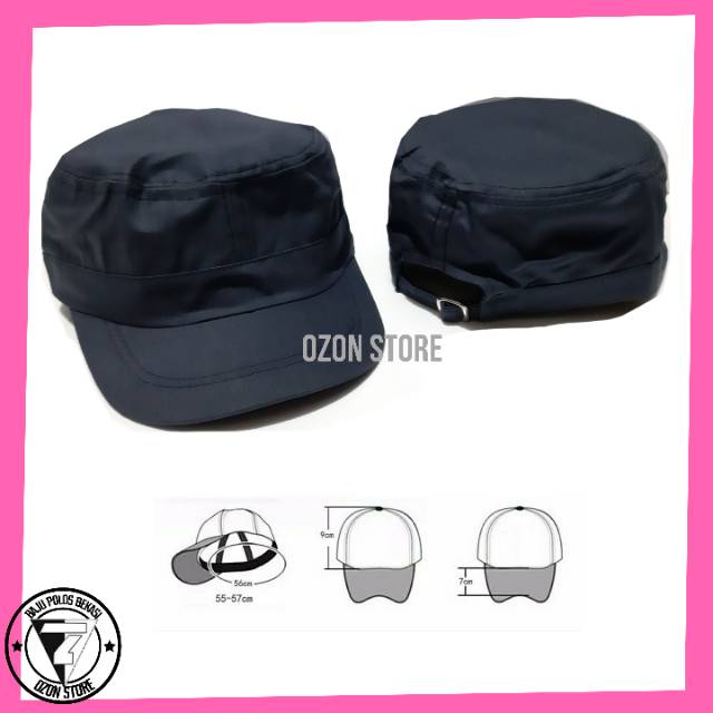 Topi Komando Polos Militer Army Murah Navy - Biru Dongker