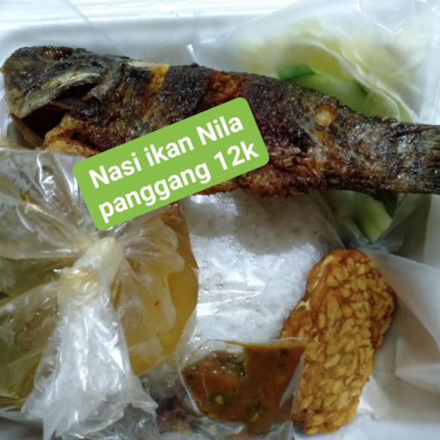 

Paket nasi box Ikan Nila panggang/goreng