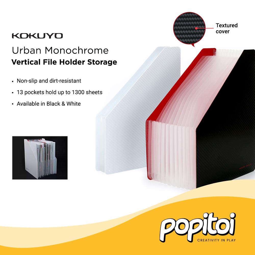 

KOKUYO Vertical Expandable File Holder Storage A4 BLACK WHITE