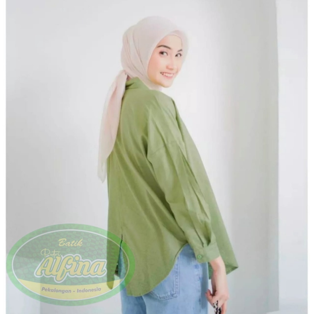 Kemeja Wanita Oversize / Nelka Linen Shirt