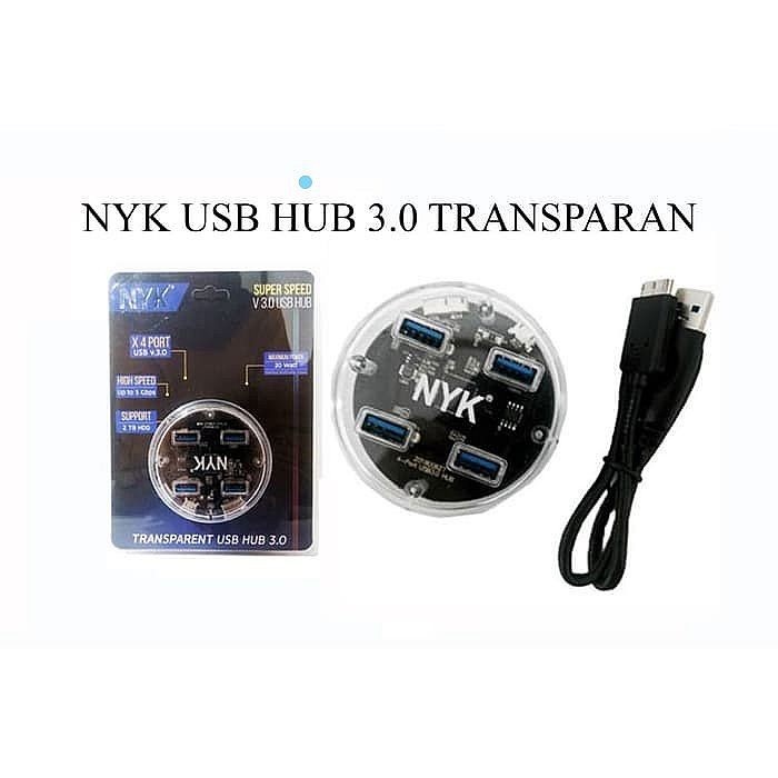 USB HUB NYK 3.0 TRANSPARANT 4 PORT SUPER SPEED